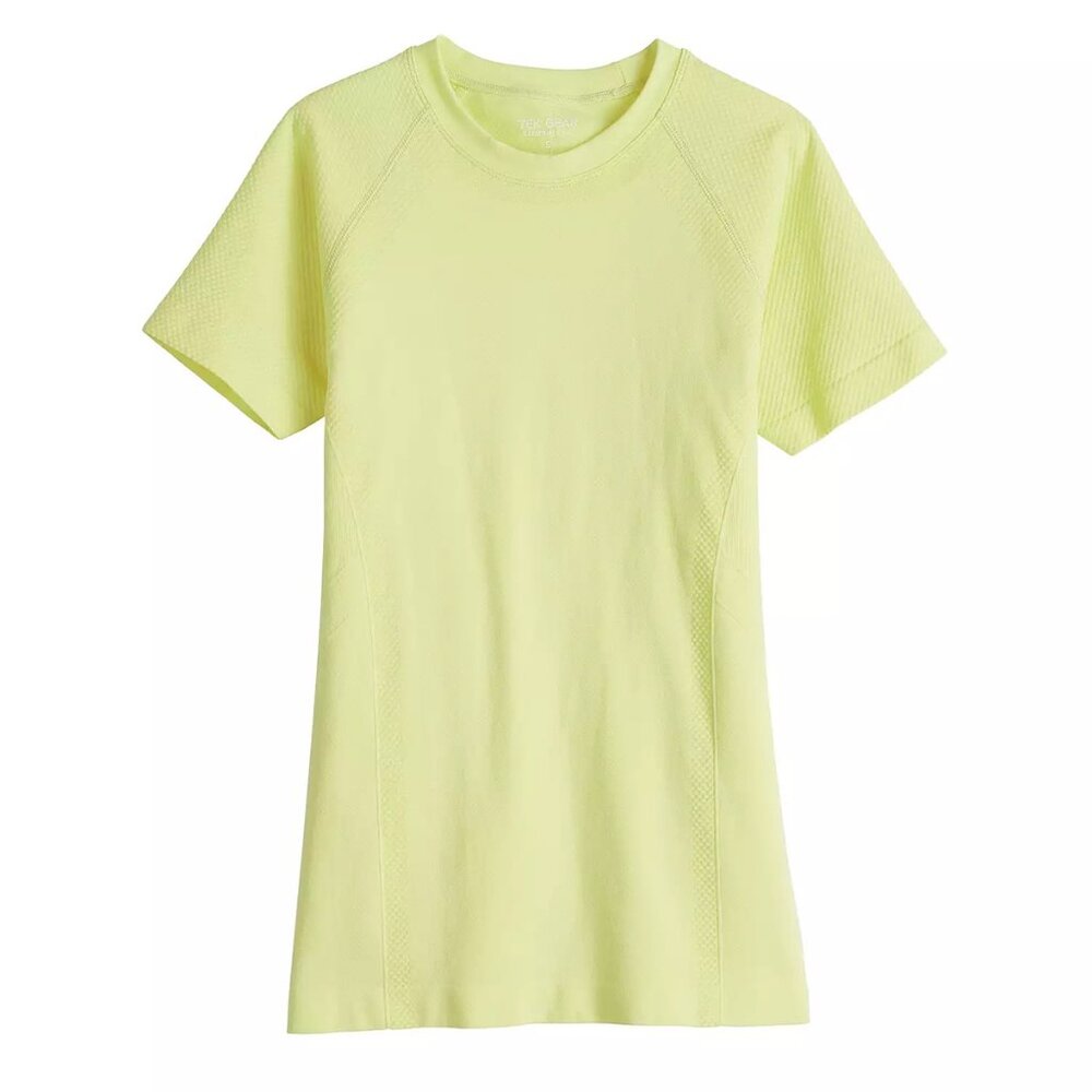 Women's Tek Gear Seamless Short Sleeve Tee Yellow NWT